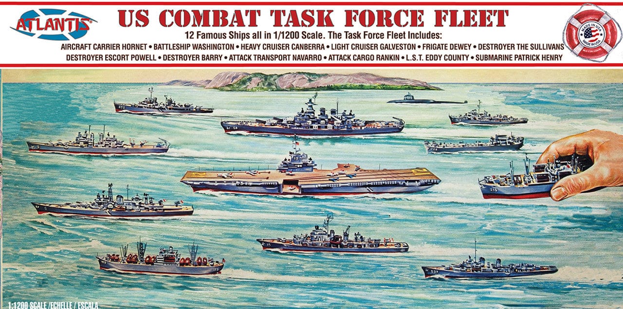 Atlantis Model Scale Model Kits 1/1200 Atlantis Model US Navy Combat Task Force 12 Ship Set