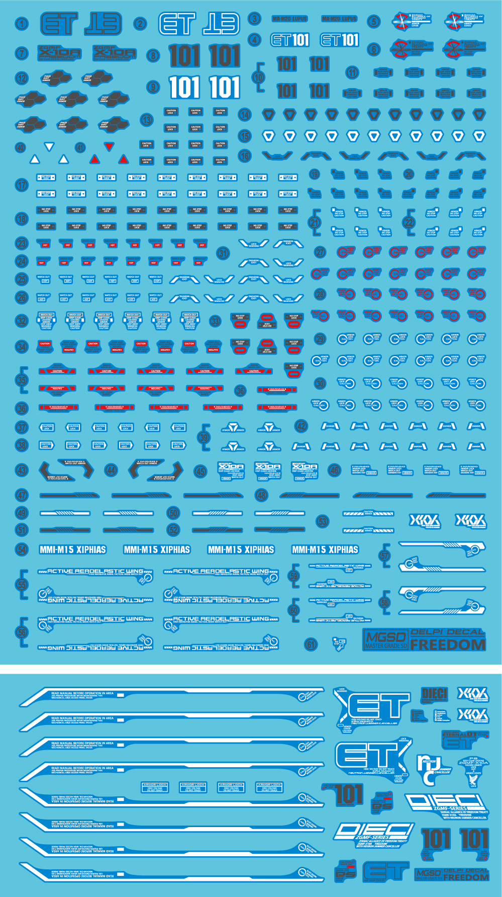 Clarksville Hobby Depot LLC Delpi Decal MGSD Freedom (Normal and Holo)