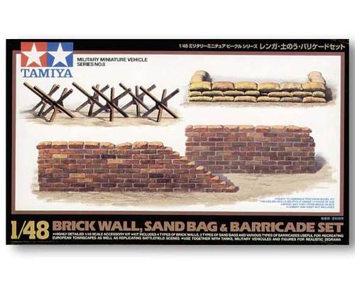 Clarksville Hobby Depot LLC Scale Model Kits 1/48 Tamiya WWII Brick Wall & Sand Bag Set