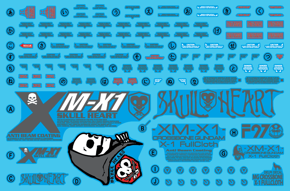 DELPI Scale Model Accessories 1/100 Delpi Decal MG Crossbone X1 Full Cloth Water Decal