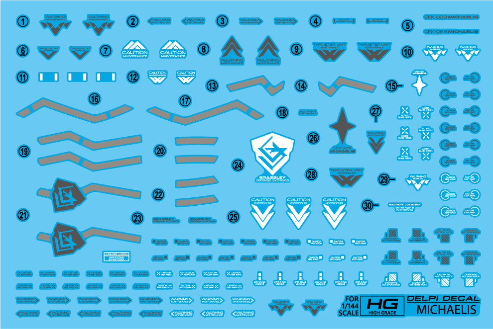 DELPI Scale Model Accessories 1/144 Delpi Decal HG Michaelis