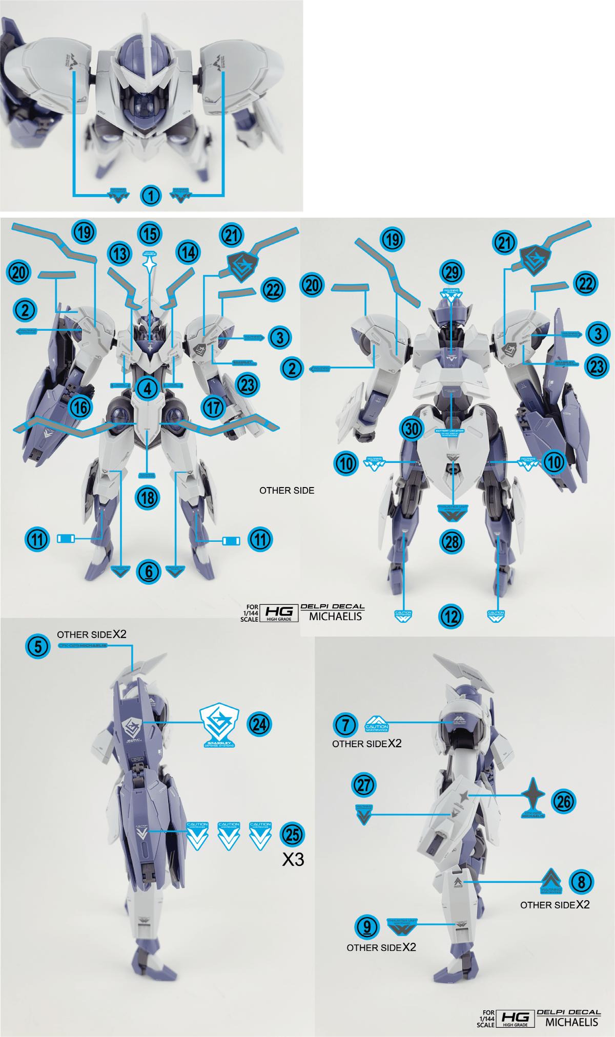 DELPI Scale Model Accessories 1/144 Delpi Decal HG Michaelis