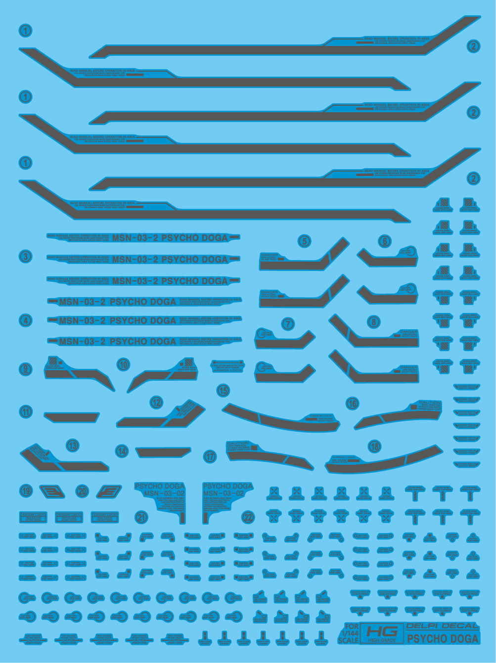 DELPI Scale Model Accessories 1/144 Delpi Decal HG MSN-03-2 Psycho Doga Water Decal