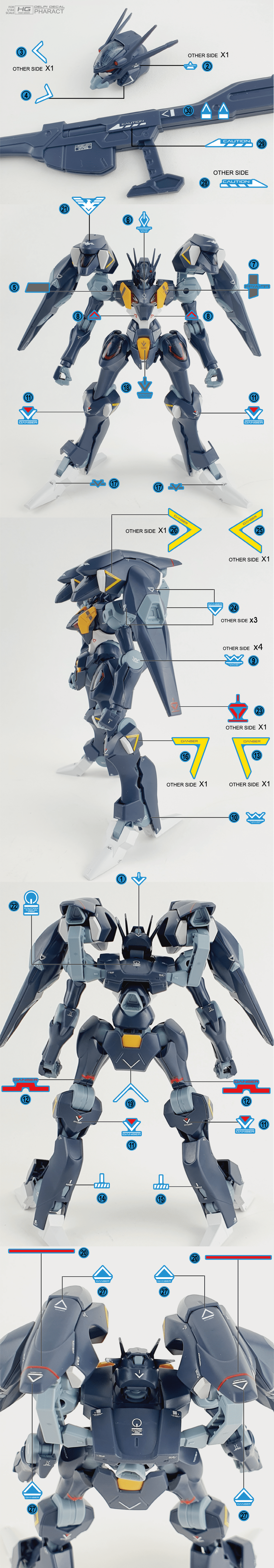 DELPI Scale Model Accessories 1/144 Delpi Decal HG Pharact
