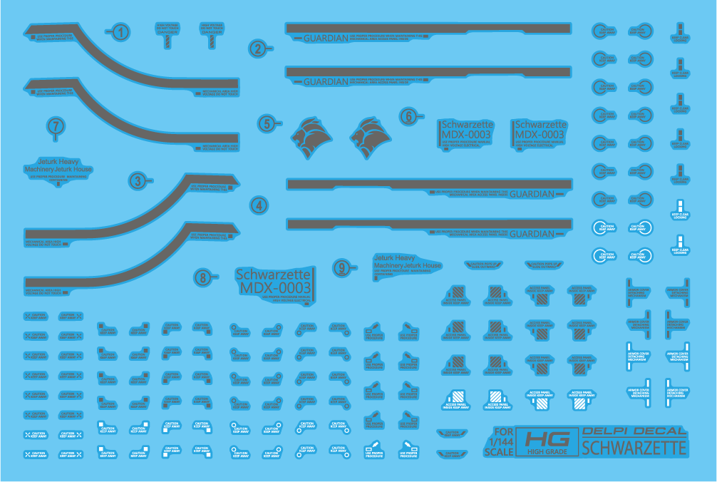 DELPI Scale Model Accessories 1/144 Delpi Decal HG Schwarzette