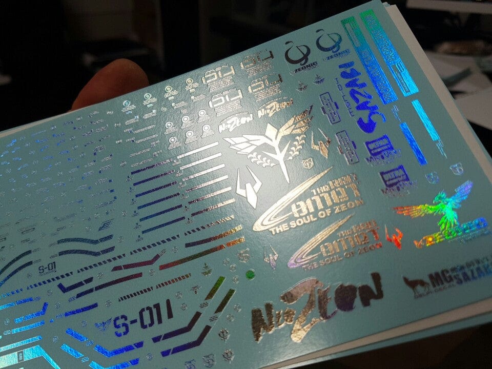 DELPI Scale Model Accessories 1/144 RG Sazabi Silver Holo Water Decal