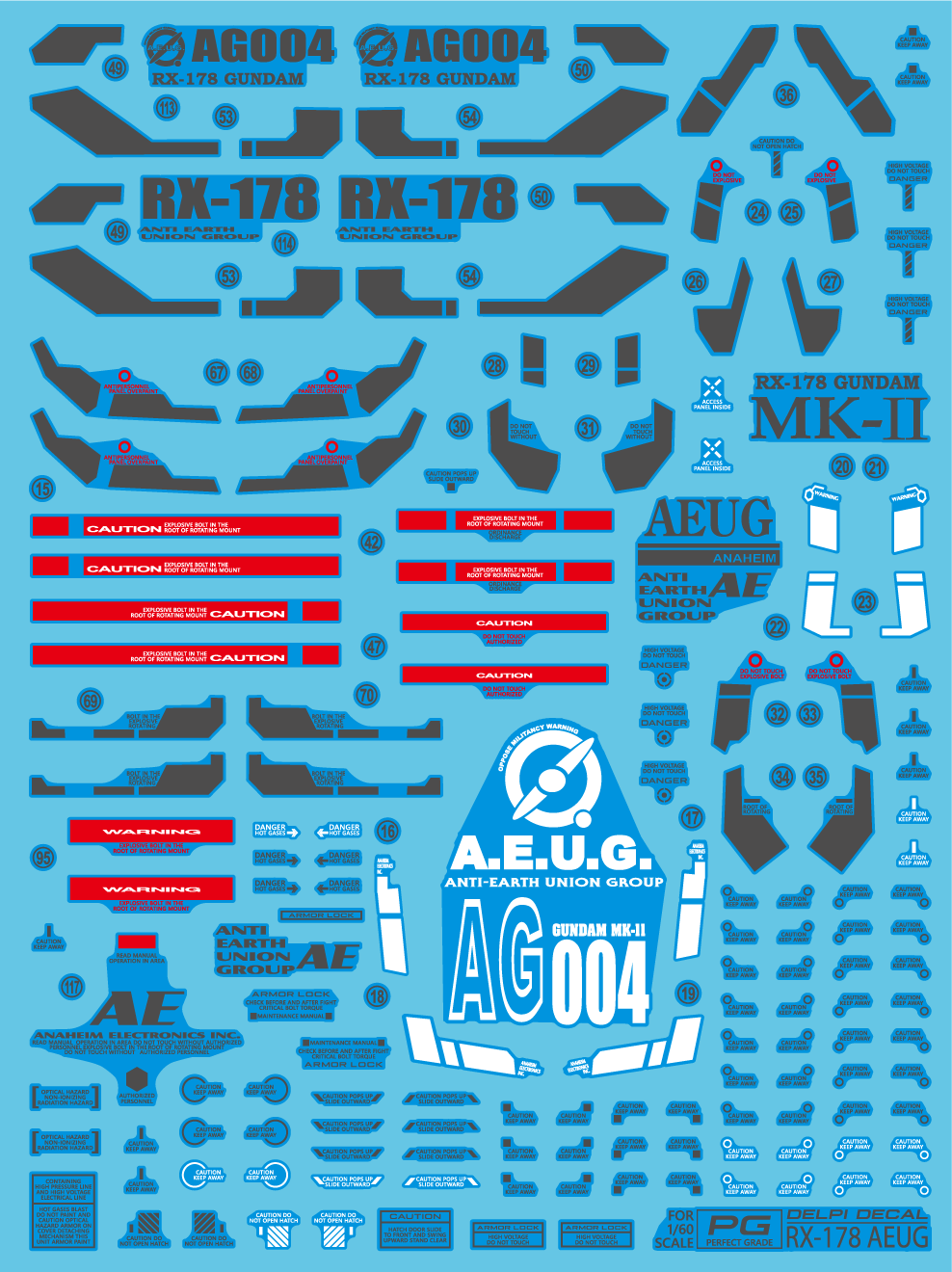 DELPI Scale Model Accessories 1/60 Delpi Decal PG Mk-II AEUG Water Decal
