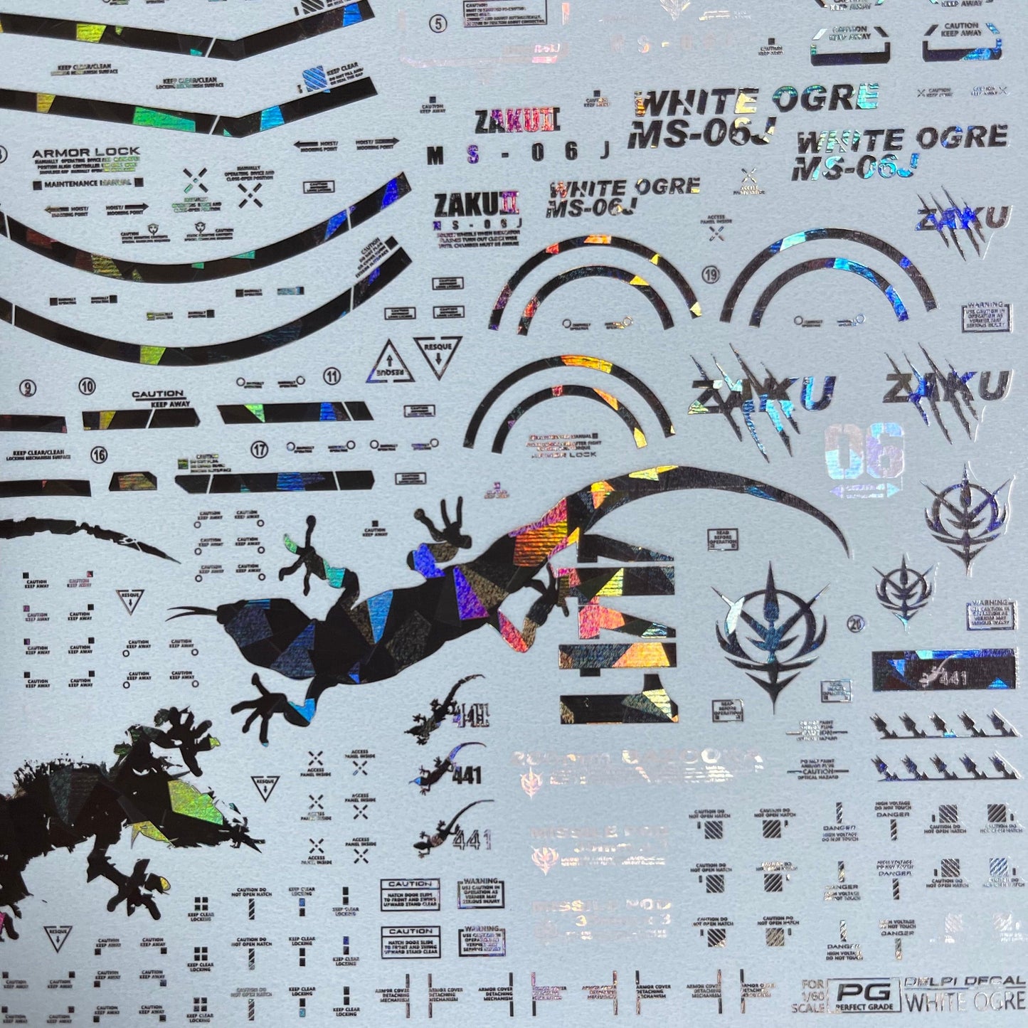 DELPI Scale Model Accessories Holo 1/60 Delpi Decal PG White Ogre (Normal and Holo)
