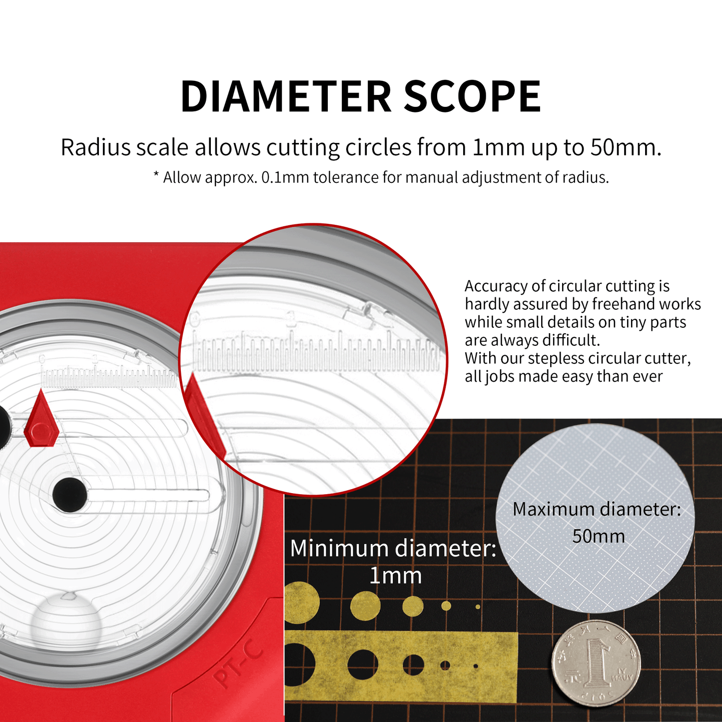 DSPIAE Scale Model Accessories DSPIAE PT-C Integral Stepless Circular Cutter