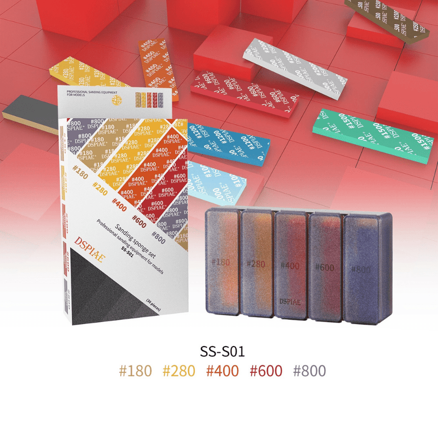DSPIAE Scale Model Accessories SS-S01 #180 ~ #800 Set DSPIAE - SS Sanding Sponges (32 Options)