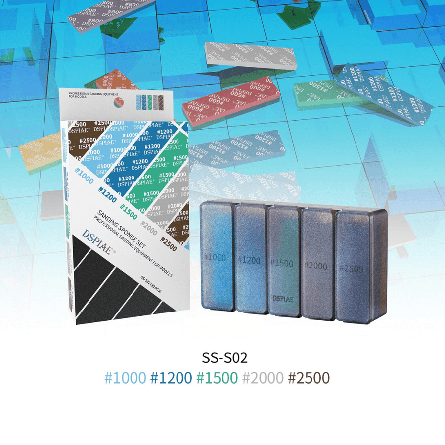 DSPIAE Scale Model Accessories SS-S02 #1000 ~ #2500 Set DSPIAE - SS Sanding Sponges (32 Options)