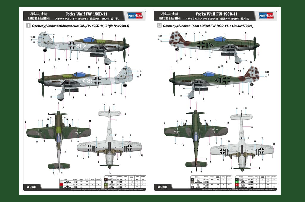 Hobby Boss Scale Model Kits 1/48 Hobby Boss Focke-Wulf FW 190D-11