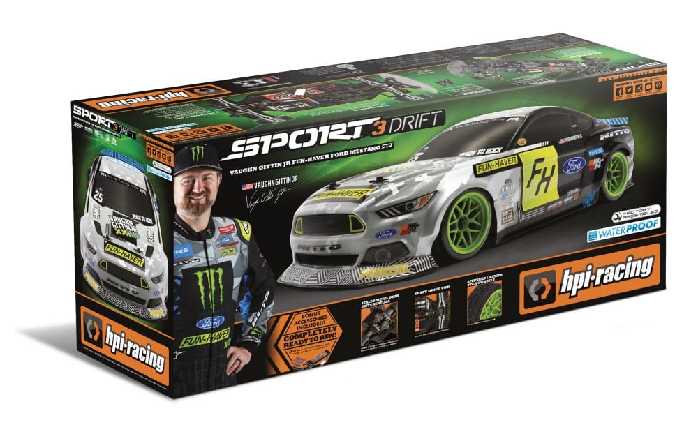 HPI Remote Control Cars & Trucks HPI Sport 3 Drift VGJR Fun Haver Ford Mustang, V2, Ready To Run w/ Battery & Charger