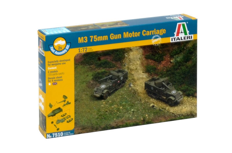 Italeri Scale Model Kits 1/72 Italeri M3 75MM Gun Motor Carriage - Fast Assembly
