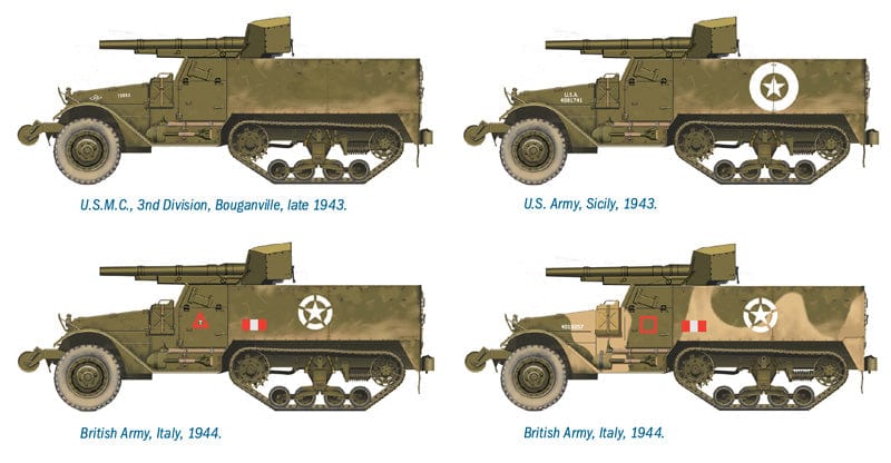 Italeri Scale Model Kits 1/72 Italeri M3 75MM Gun Motor Carriage - Fast Assembly
