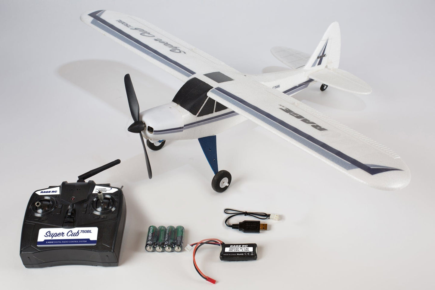 Rage RC Remote Control Planes Rage RC Super Cub 750 Brushless RTF 4-Channel Aircraft with PASS (Pilot Assist Stability Software) System