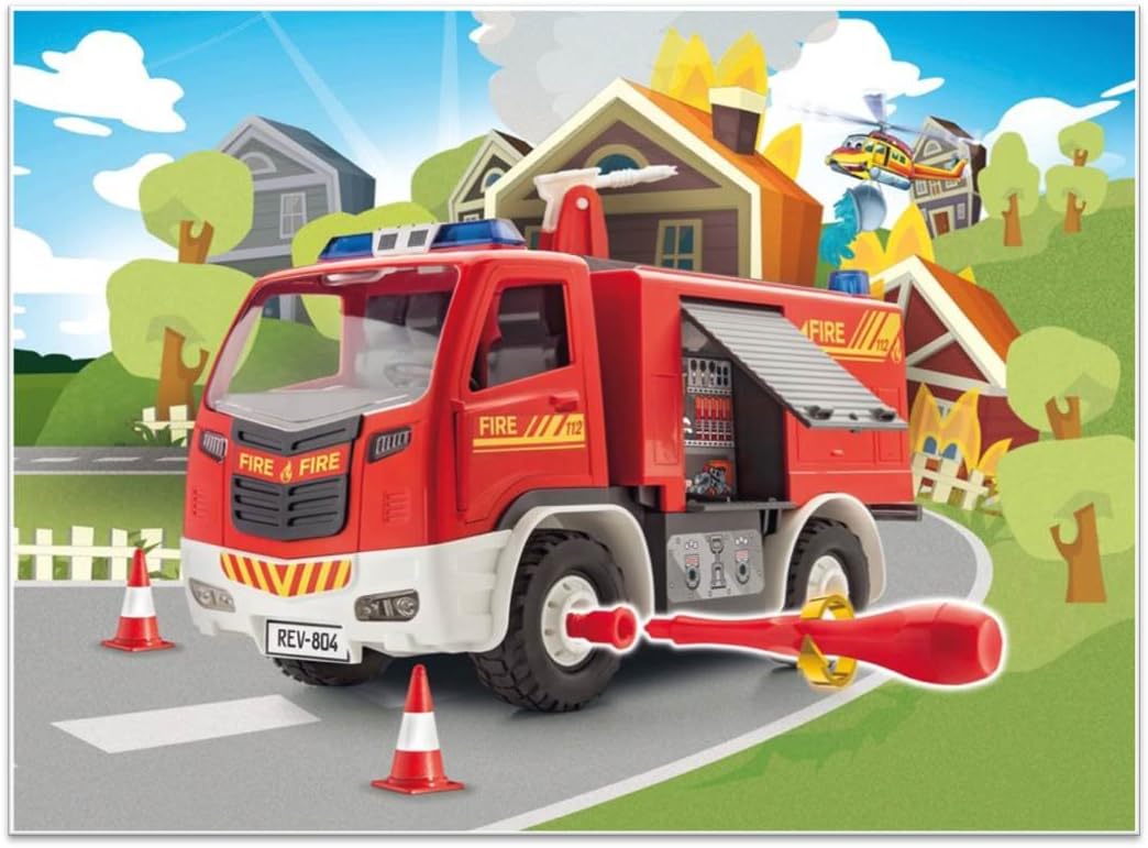 RMX Scale Model Kits 1/20 Revell Jr. Fire Truck - Red - Skill Level 1