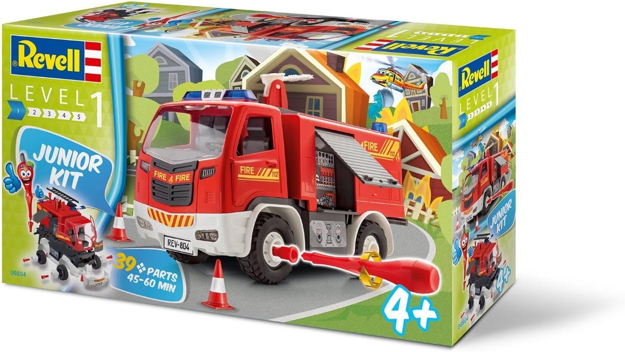 RMX Scale Model Kits 1/20 Revell Jr. Fire Truck - Red - Skill Level 1