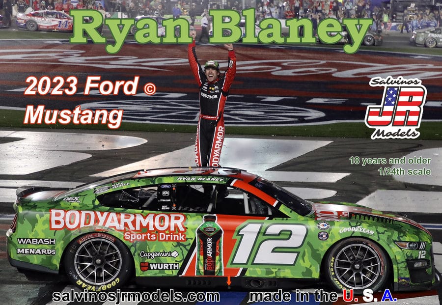 Salvinos JR Scale Model Kits 1/24 Salvinos JR 2023 Ryan Blaney Body Armor Ford Mustang "600 Winner"