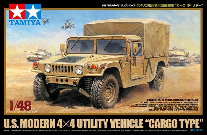 1/48 Tamiya US Modern 4x4 HMMWV Utility Vehicle Cargo Type (Humvee) –  Clarksville Hobby Depot LLC