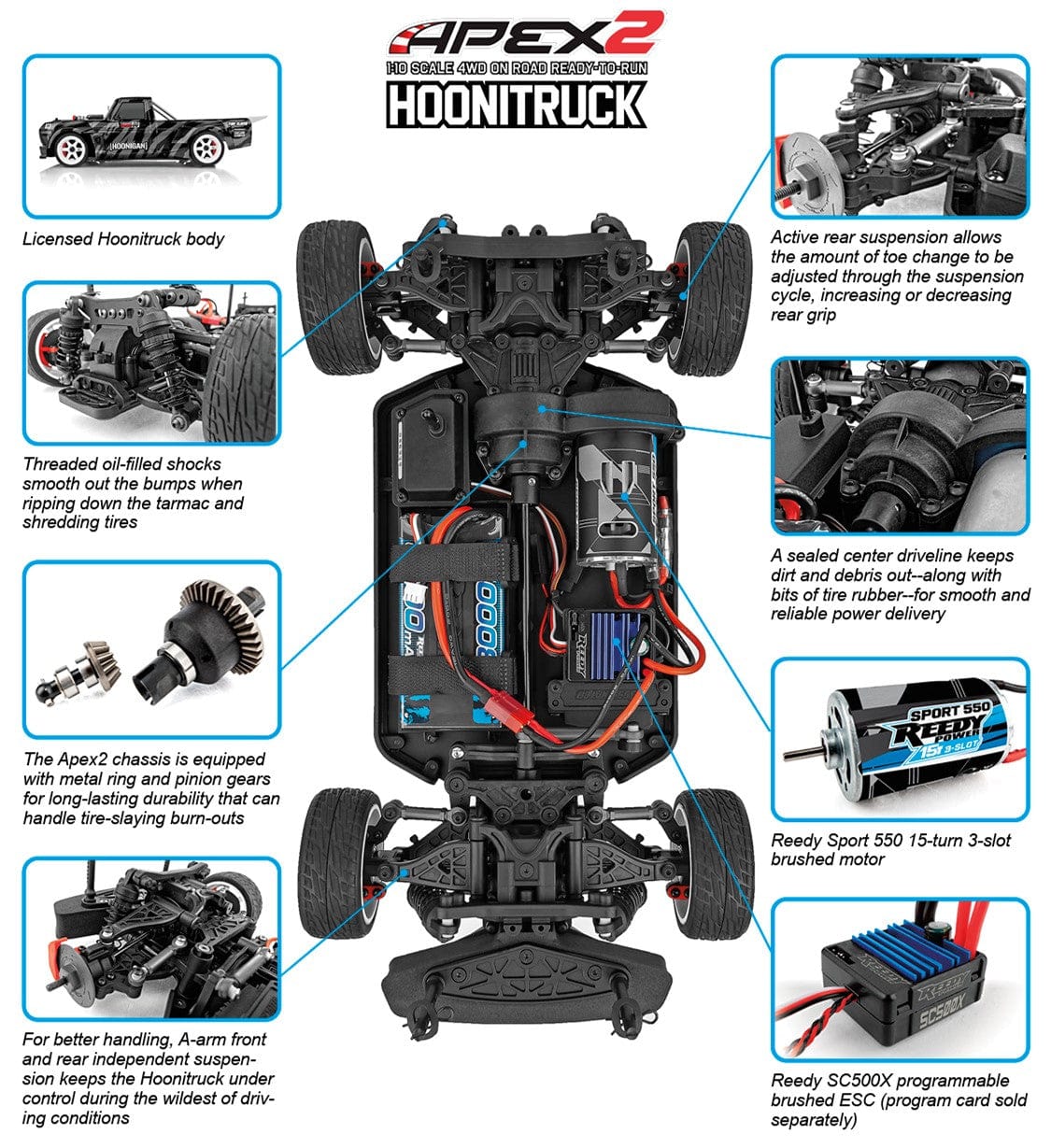 Team Associated Remote Control Cars & Trucks 1/10 Team Associated Hoonigan Apex2 Hoonitruck On-Road Electric 4wd RTR Kit