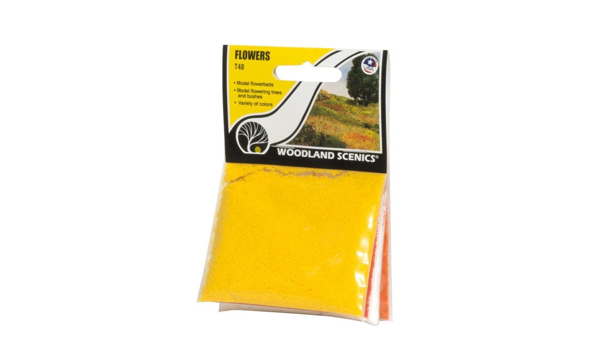 Woodland Scenics Scale Model Accessories Woodland Scenics Turf- Flowers (Red, Yellow, White & Orange) (1- 1/2cu. in. Bag/Cd)