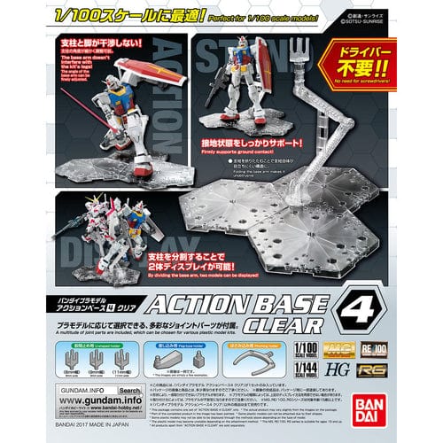 BAN Scale Model Accessories Action Base 4 Clear 1/100