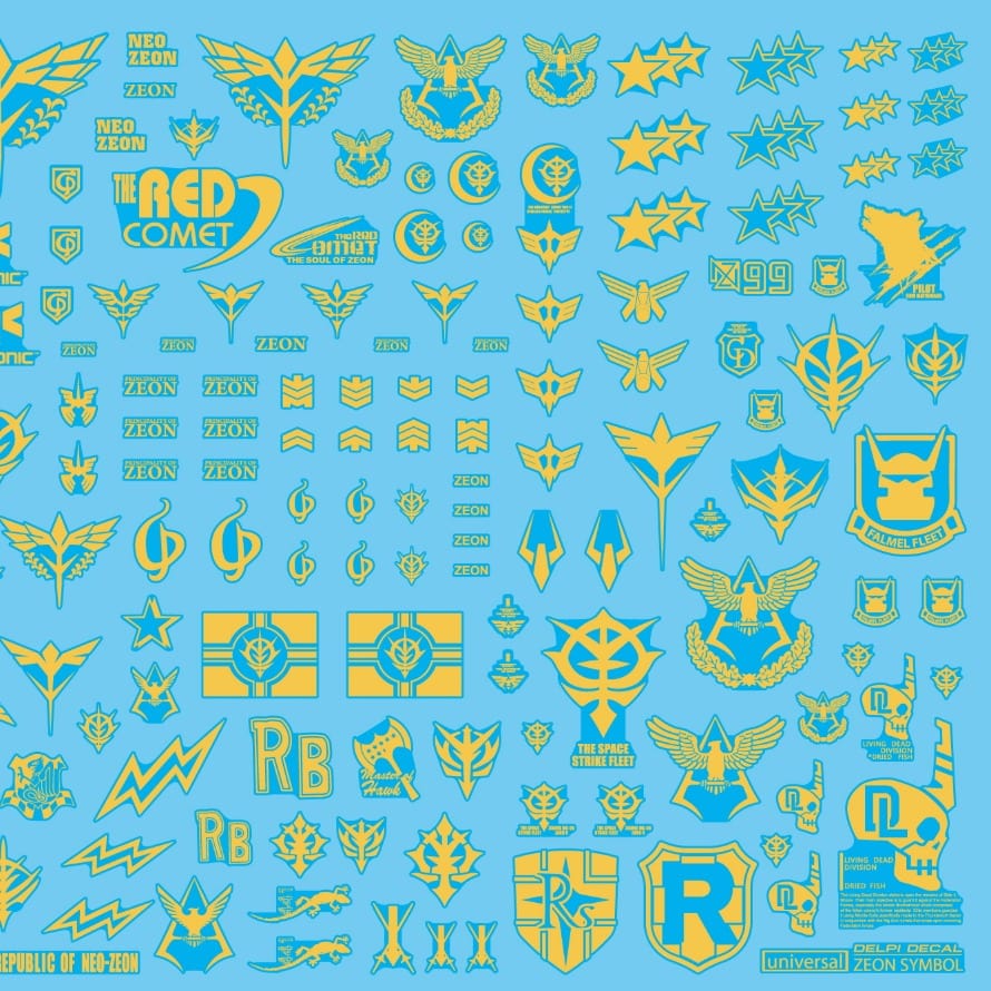 DELPI Scale Model Accessories Gold (Holo) Delpi Decal Zeon Universal