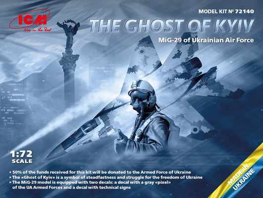 ICM Scale Model Kits 1/72 ICM The Ghost of Kyiv: Ukrainian MiG29 and The Ghost of Kyiv: Ukrainian Paint Set Bundle