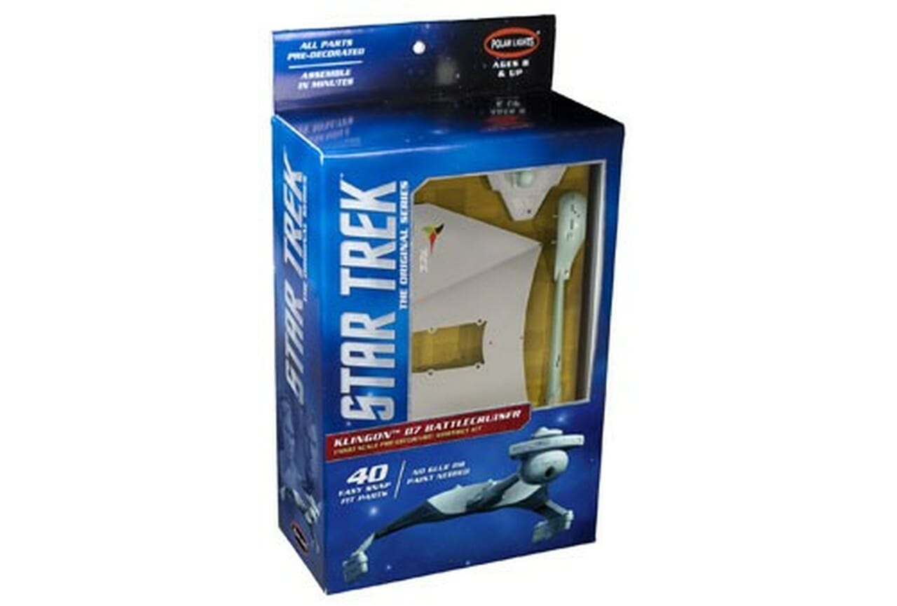 PLL Scale Model Kits Polar Lights 1/1000 Star Trek TOS Klingon D7 Snap Window Box (Pre-decorated)