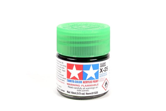 TAM Paint Tamiya Acrylic Mini X-25 Clear Green - 10ml