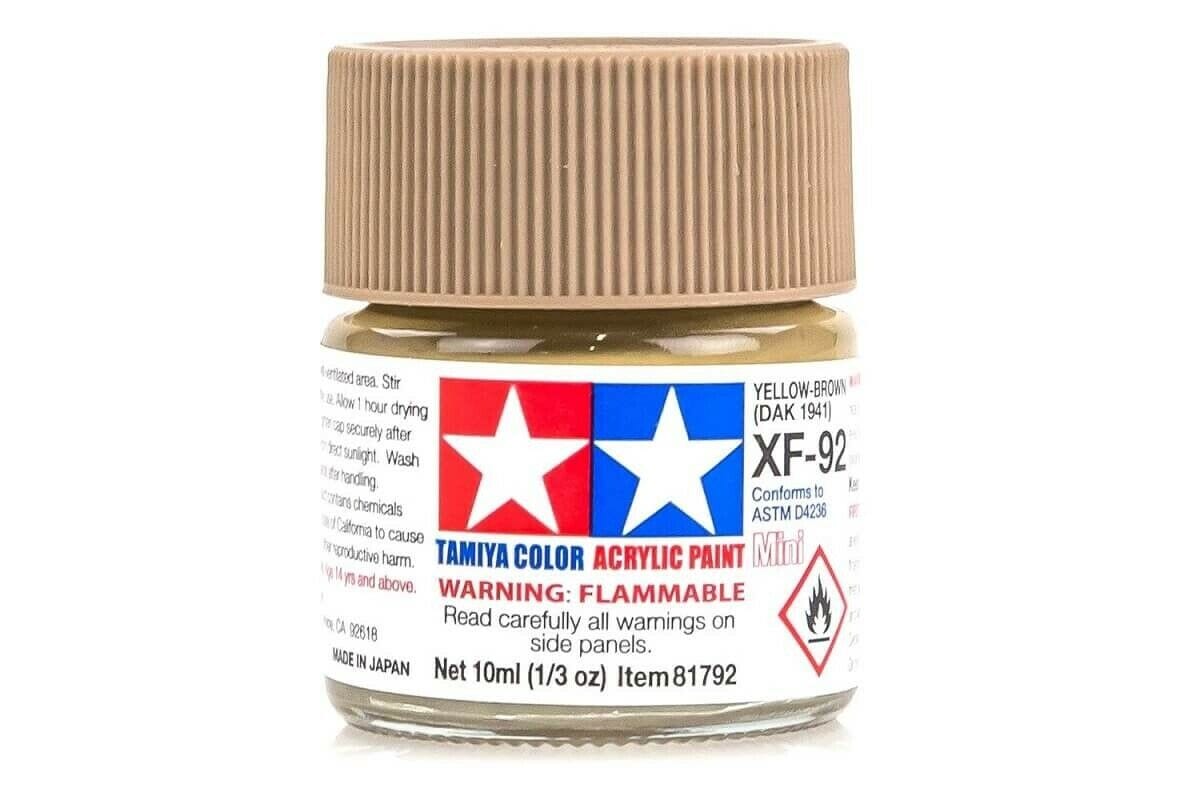 TAM Paint Tamiya ACRYLIC MINI XF-92 YELLOW BROWN DAK 1941 - 10ml