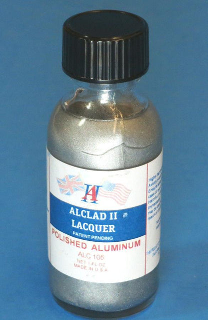 Alclad II Paint ALC-105 POLISHED ALUMINIUM Alclad High Shine Finishes  -- 1 Ounce Bottles