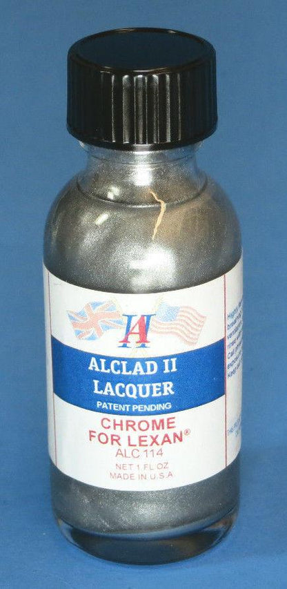 Alclad II Paint ALC-114 CHROME FOR LEXAN Alclad High Shine Finishes  -- 1 Ounce Bottles