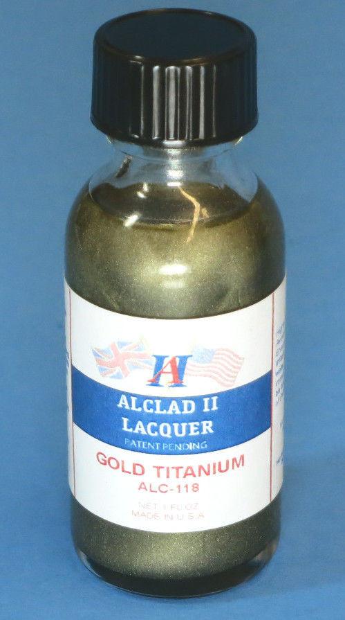 Alclad II Paint ALC-118 GOLD TITANIUM Alclad High Shine Finishes  -- 1 Ounce Bottles