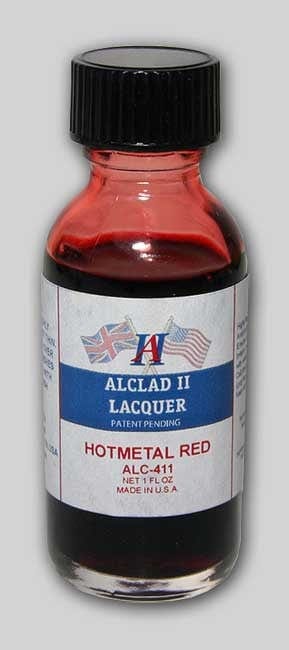 Alclad II Paint ALC411 Hot Metal Red Alclad II Hot Metals -- 1 Ounce Bottles