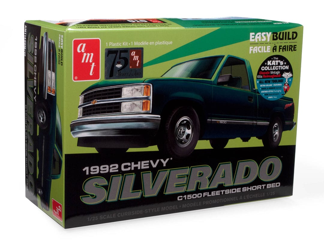 AMT Scale Model Kits 1/25 AMT 1992 Chevy Silverado Shortbed Fleetside Pickup Easy Build