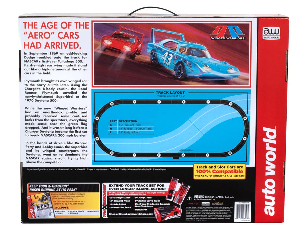 Auto World Auto World HO Scale 19 Foot Winged Warriors Slot Race Set