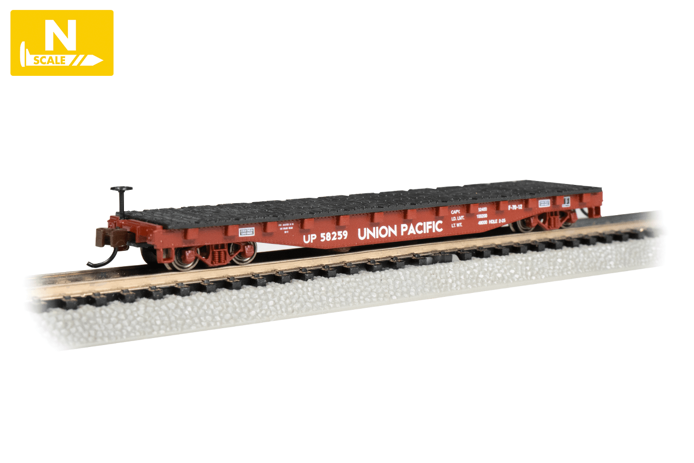 Bachmann Toy Trains & Train Sets Bachmann N Scale 52' Flatcar - Union Pacific® #58259