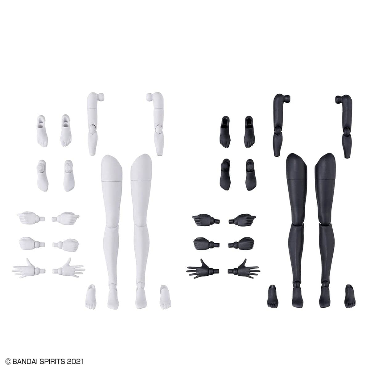 Bandai Scale Model Kits 1/144 30MS Option Body Parts Arm Parts & Leg Parts (White/Black)