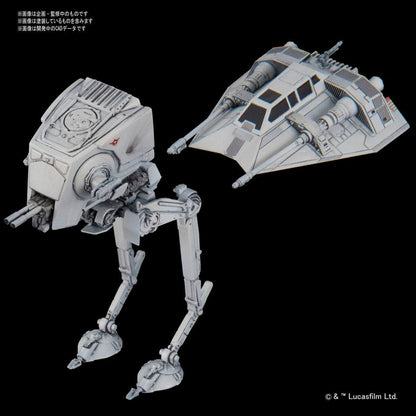 Bandai Scale Model Kits 1/144 Star Wars Vehicle Model #008 AT-ST & Snowspeeder