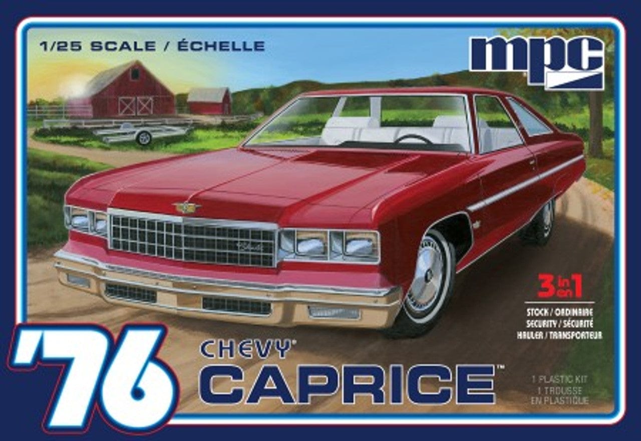 Clarksville Hobby Depot LLC Scale Model Kits 1/25 MPC 1976 Chevy Caprice w/Trailer 3in1
