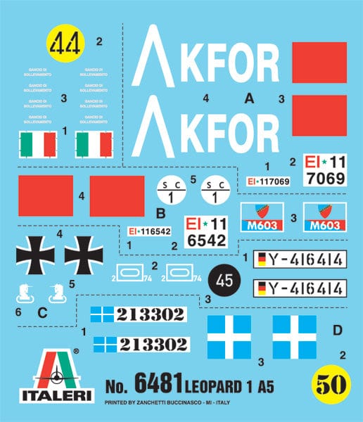 Clarksville Hobby Depot LLC Scale Model Kits 1/35 Italeri Leopard 1A5