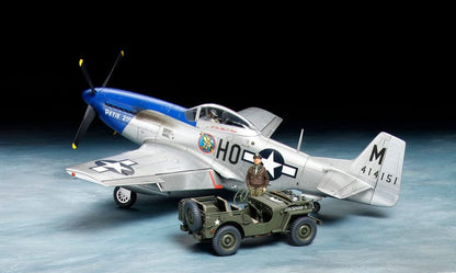 Clarksville Hobby Depot LLC Scale Model Kits 1/48 Tamiya North American P-51D Mustang & 1/4 ton 4x4 Light Vehicle Set