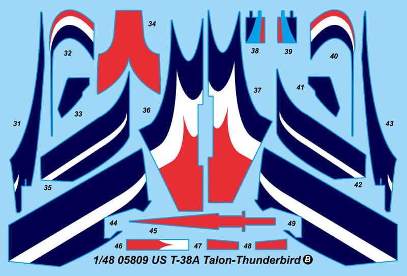 Clarksville Hobby Depot LLC Scale Model Kits 1/48 Trumpeter T-38A Talon Thunderbird