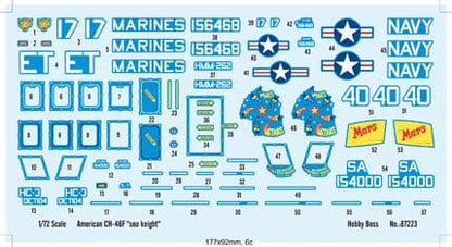 Clarksville Hobby Depot LLC Scale Model Kits 1/72 Hobby Boss Boeing-Vertol CH-46E/F Sea Knight