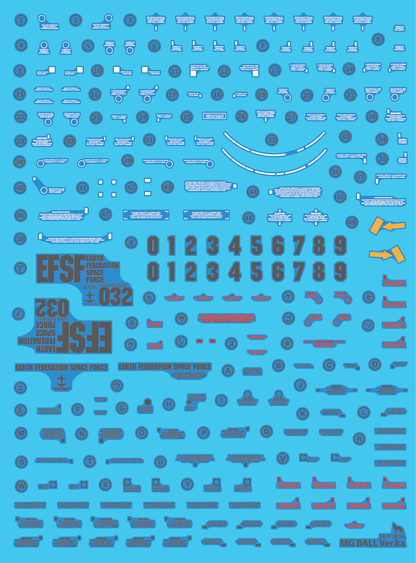 DELPI Scale Model Accessories 1/100 Delpi Decal MG Ver. Ka RB-79 Ball Water Decal