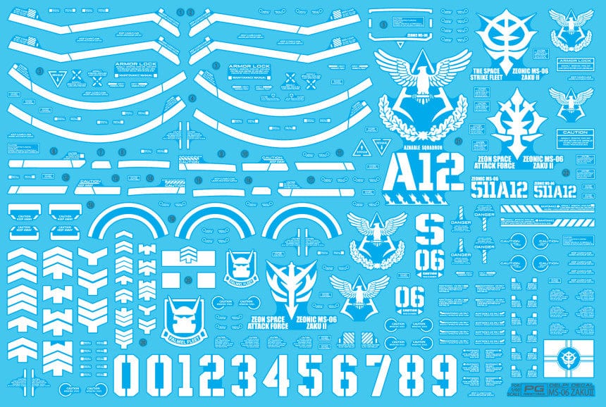 DELPI Scale Model Accessories 1/60 Delpi Decal PG Zaku II Water Decal (Normal and Luminous)