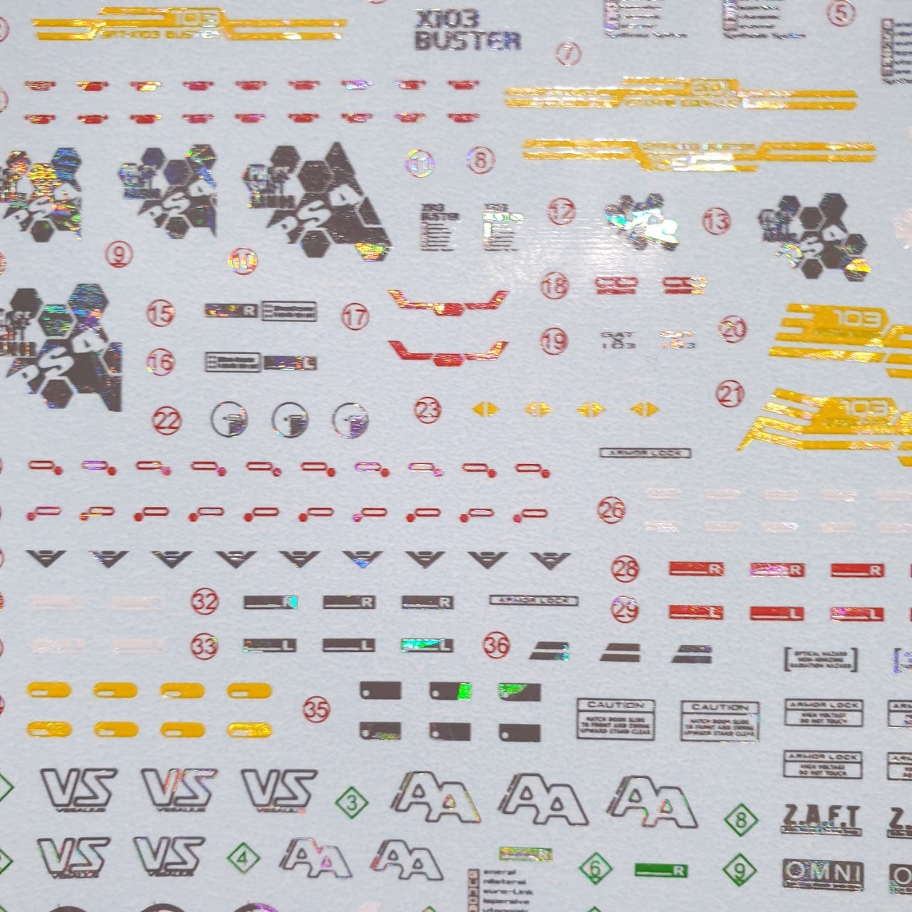 DELPI Scale Model Accessories Holo 1/100 Delpi Decal MG Buster (Normal and Holo)