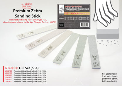 Infini Model Scale Model Accessories Full Set - One of Each Infini Model Premium Zebra Sanding Stick (Sankyo)